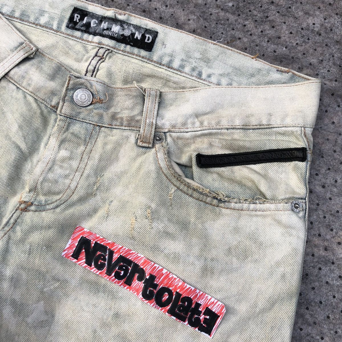 John Richmond Vintage Richmond Denim Glitter Painted Pants Size US 30 / EU 46 - 6 Thumbnail