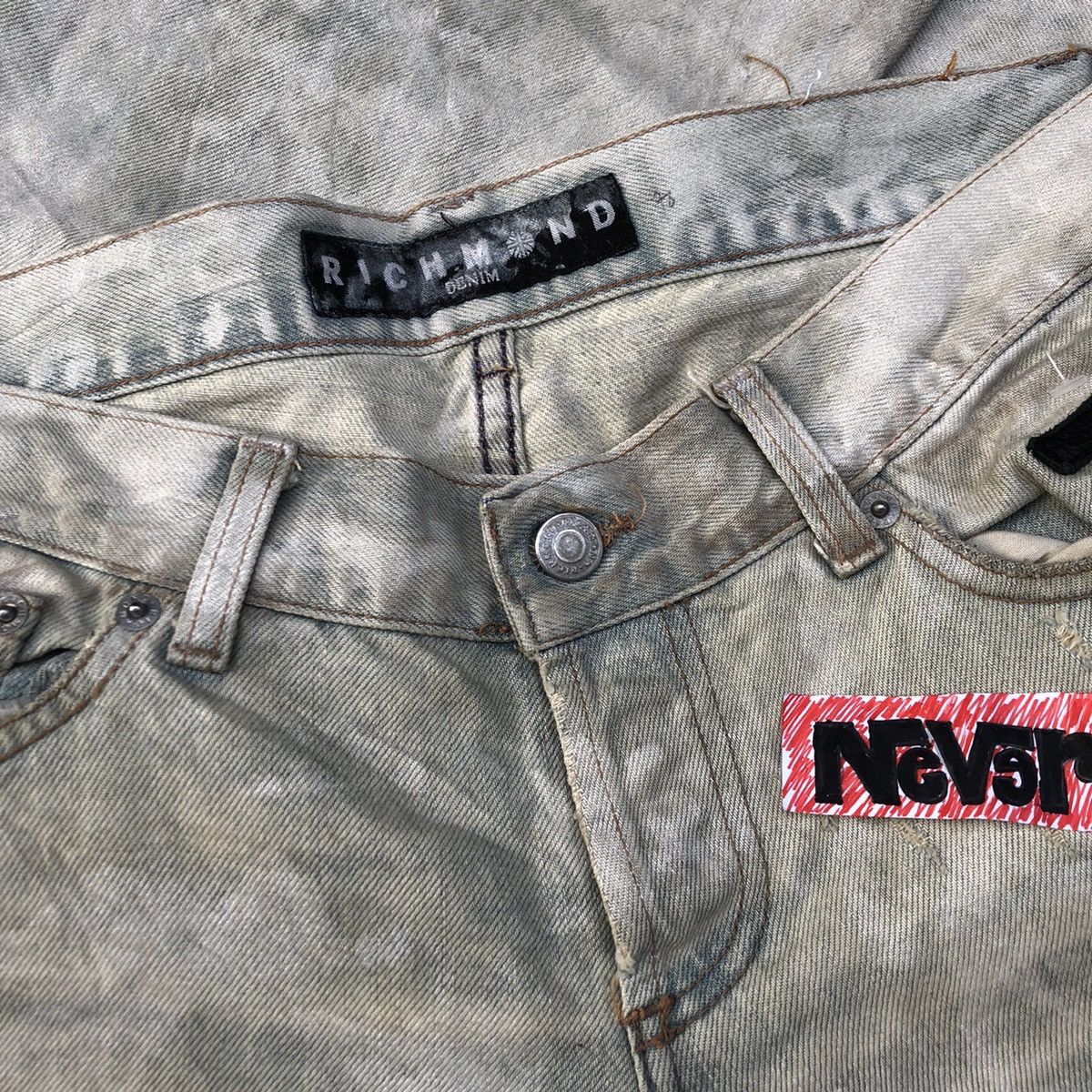 John Richmond Vintage Richmond Denim Glitter Painted Pants Size US 30 / EU 46 - 8 Thumbnail