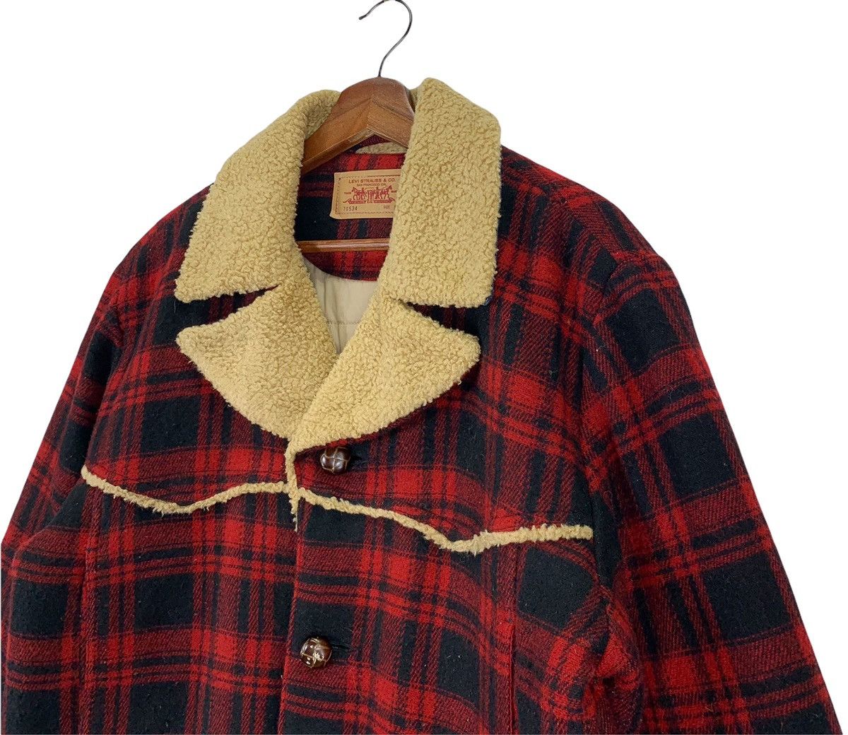 Levi's × Vintage Vintage Levi’s Tartan Sherpa Button Jacket Size US M / EU 48-50 / 2 - 4 Thumbnail