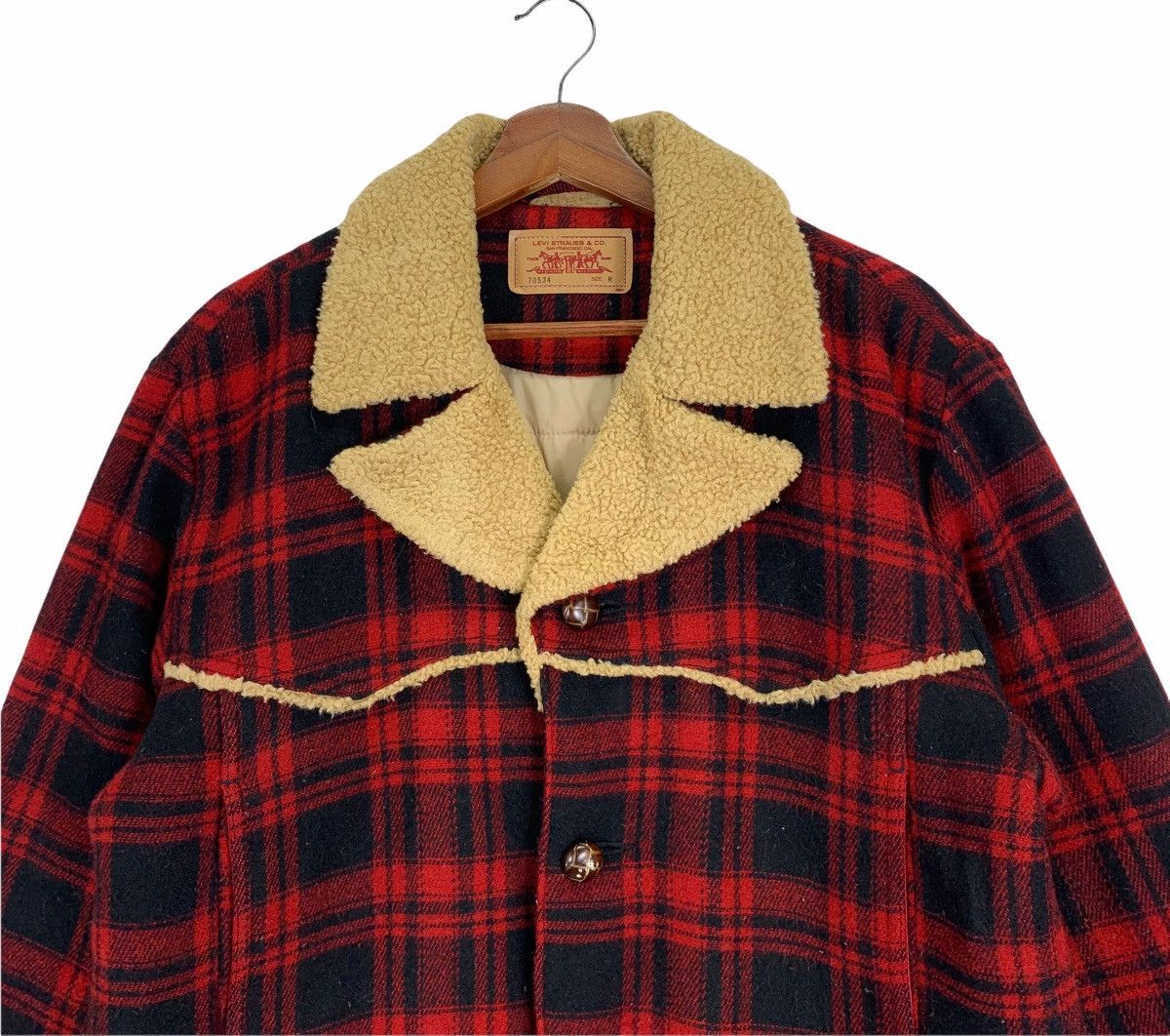 Levi's × Vintage Vintage Levi’s Tartan Sherpa Button Jacket Size US M / EU 48-50 / 2 - 3 Thumbnail