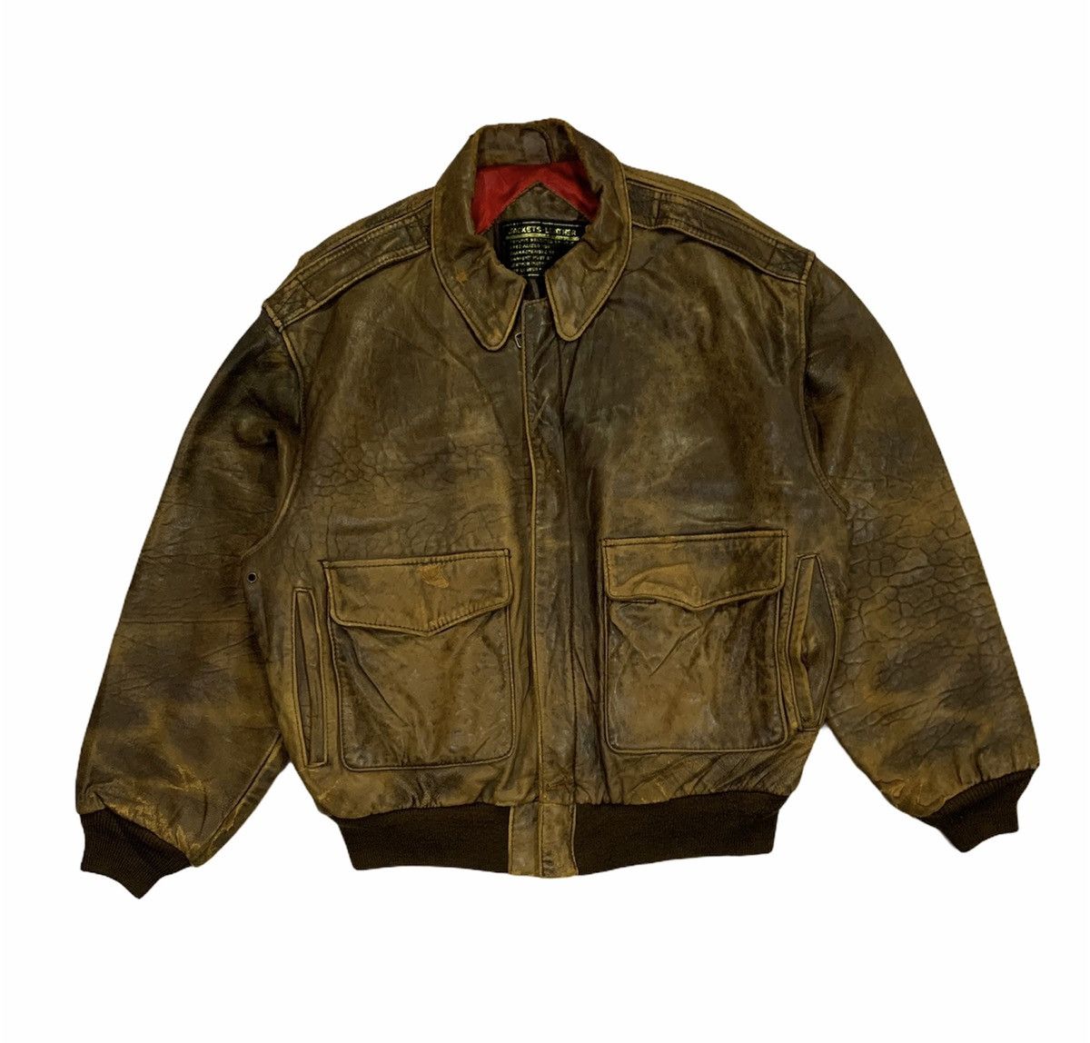 Genuine Leather × Vintage Vintage Mac Hope Fighter Squadron Leather Jacket Size US M / EU 48-50 / 2 - 2 Thumbnail