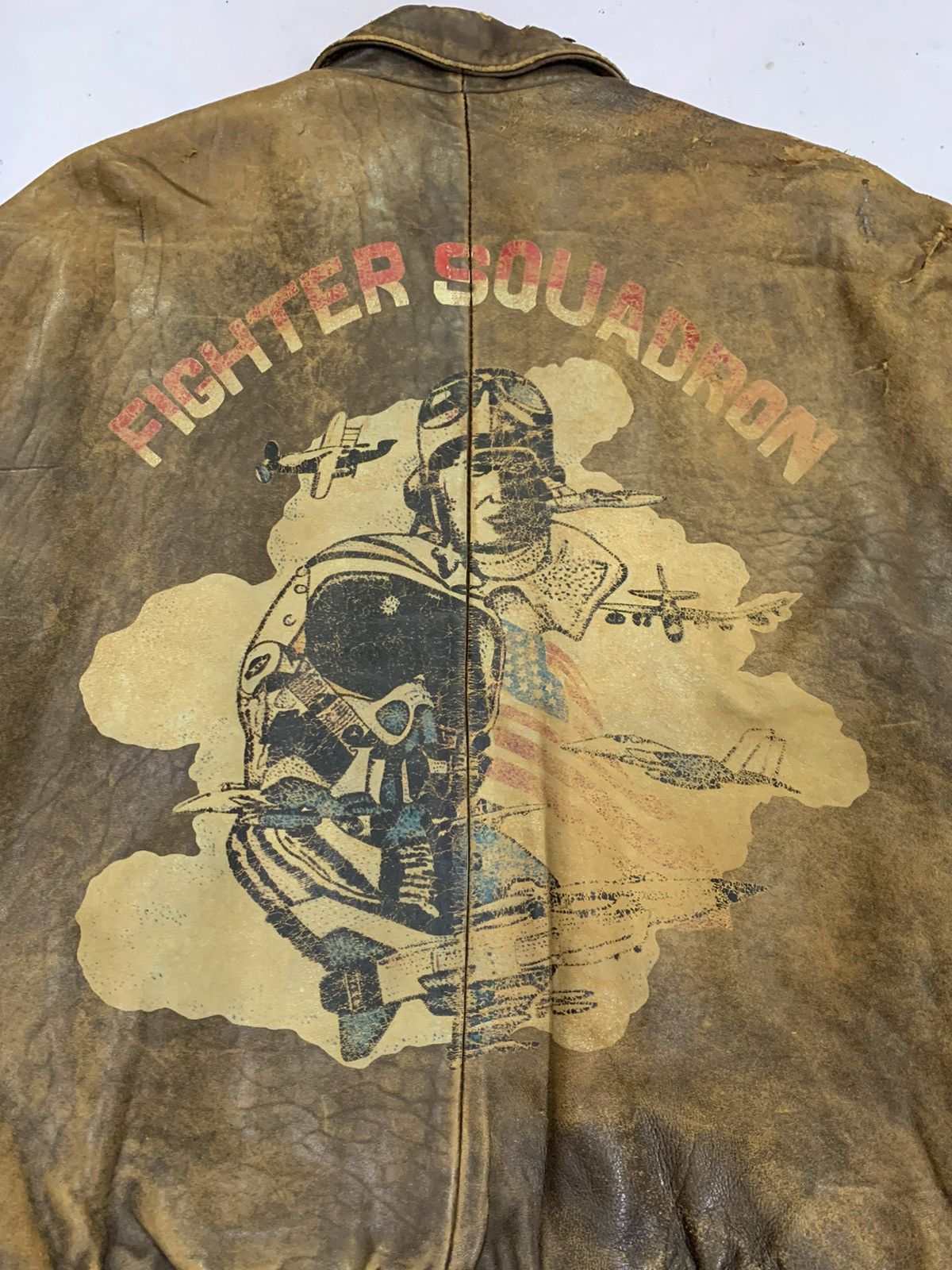 Genuine Leather × Vintage Vintage Mac Hope Fighter Squadron Leather Jacket Size US M / EU 48-50 / 2 - 9 Thumbnail