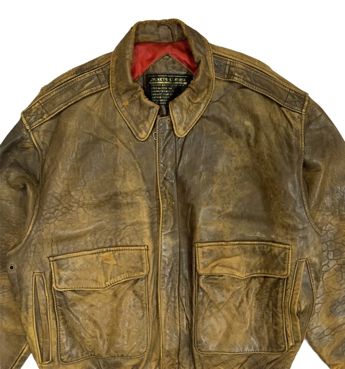Genuine Leather × Vintage Vintage Mac Hope Fighter Squadron Leather Jacket Size US M / EU 48-50 / 2 - 5 Thumbnail