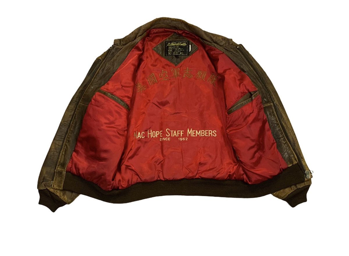 Genuine Leather × Vintage Vintage Mac Hope Fighter Squadron Leather Jacket Size US M / EU 48-50 / 2 - 7 Thumbnail