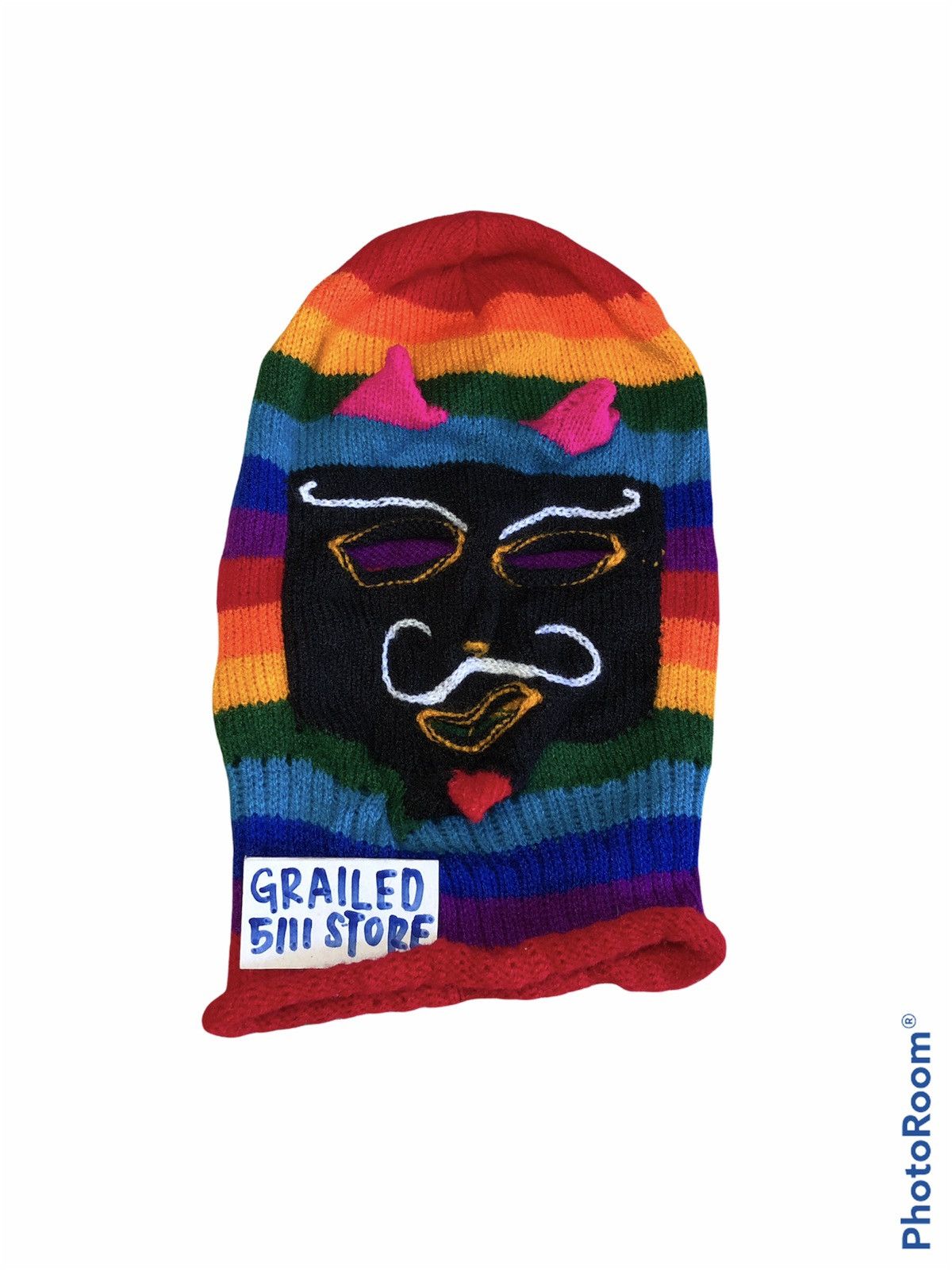 Japanese Brand RARE⚡️UNKNOWN RAINBOW KNIT WOOL BALACLAVA Size ONE SIZE - 1 Thumbnail