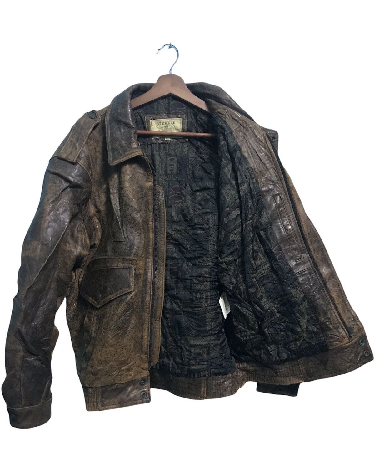 Vintage Stedele Brand Leather Bomber Jacket Size US M / EU 48-50 / 2 - 3 Thumbnail