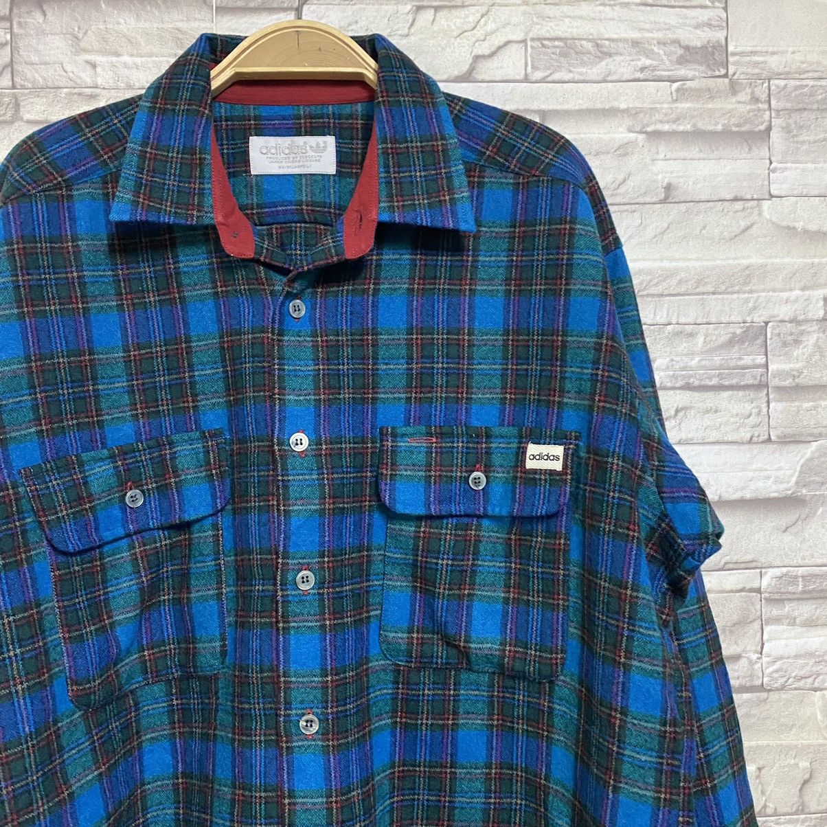 Adidas Vintage Adidas Wool Flannel Shirt Size US L / EU 52-54 / 3 - 5 Thumbnail