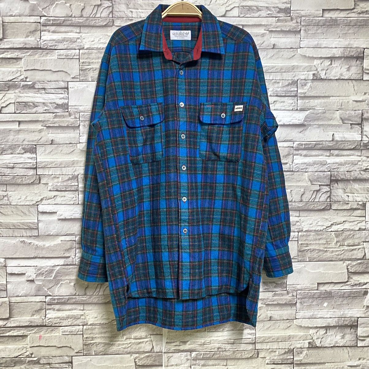 Adidas Vintage Adidas Wool Flannel Shirt Size US L / EU 52-54 / 3 - 4 Thumbnail