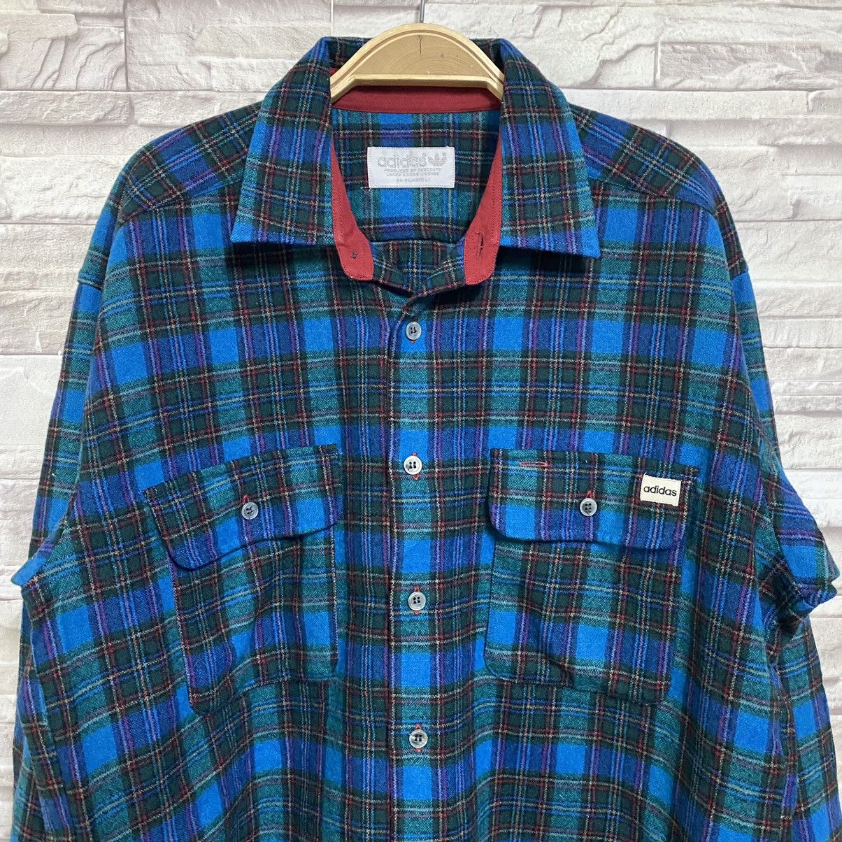 Adidas Vintage Adidas Wool Flannel Shirt Size US L / EU 52-54 / 3 - 7 Thumbnail