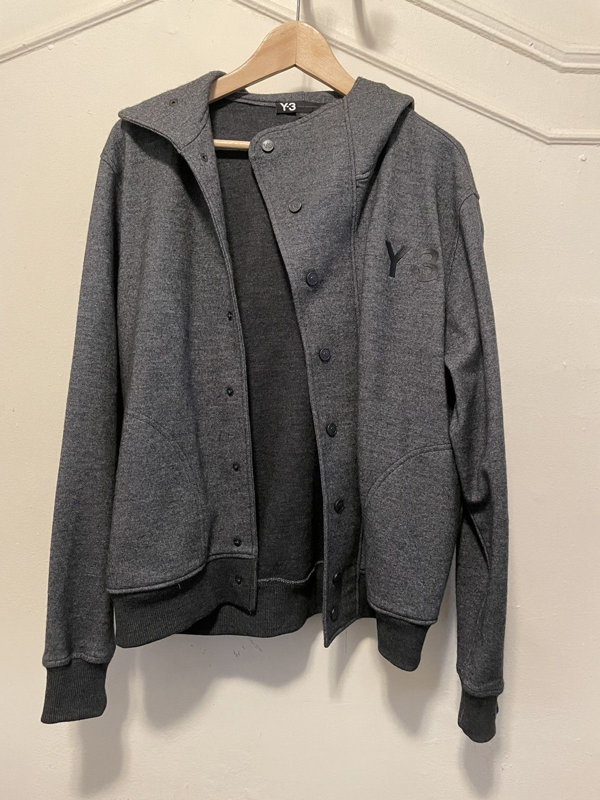 Y-3 charcoal Gray Light Jacket Hoodie Sz M