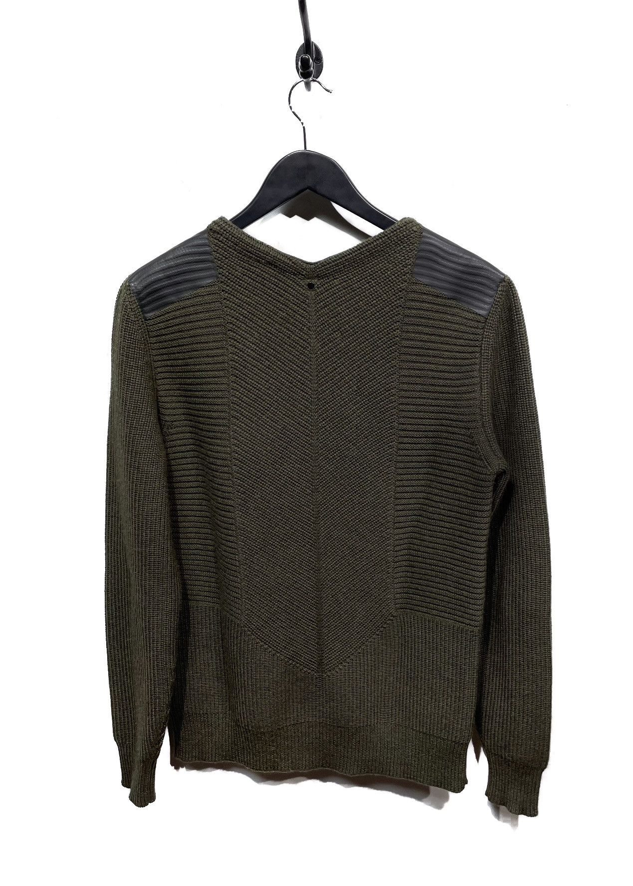 OAMC OAMC Olive Green Wool Sweater With Leather Accent Size US M / EU 48-50 / 2 - 4 Thumbnail