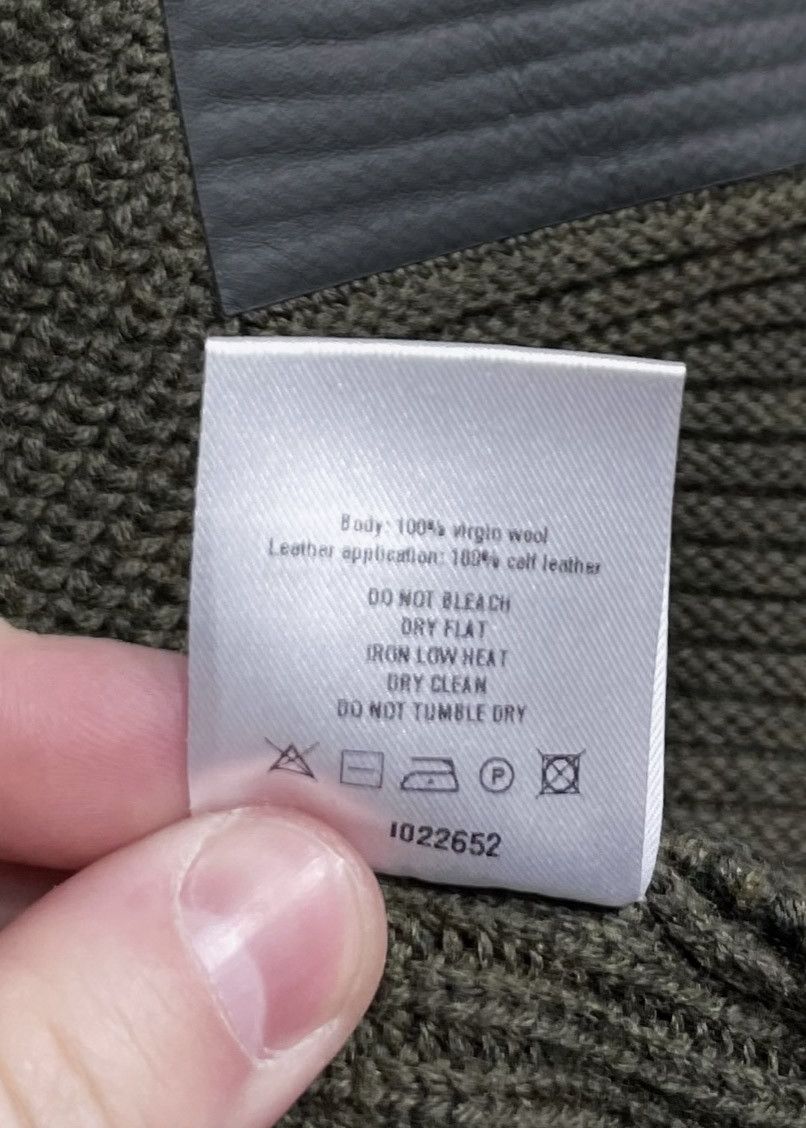OAMC OAMC Olive Green Wool Sweater With Leather Accent Size US M / EU 48-50 / 2 - 7 Thumbnail