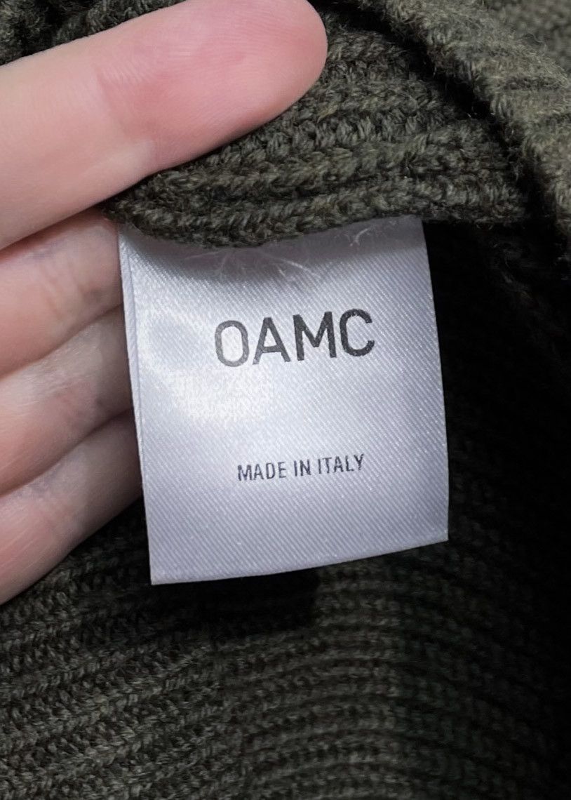 OAMC OAMC Olive Green Wool Sweater With Leather Accent Size US M / EU 48-50 / 2 - 6 Thumbnail