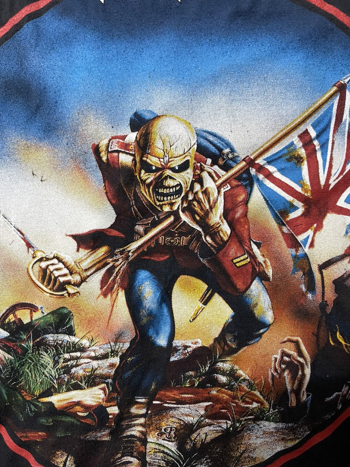 Band Tees × Vintage Vintage 90s Iron Maiden The Trooper Promo Faded Tee Size US L / EU 52-54 / 3 - 3 Thumbnail