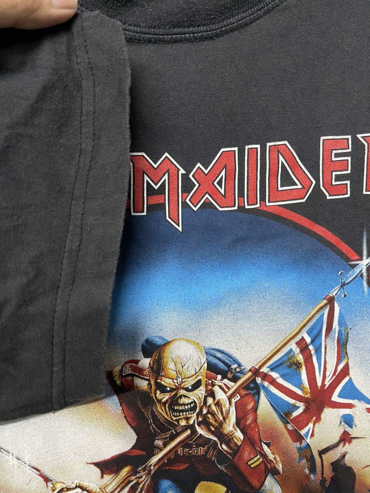 Band Tees × Vintage Vintage 90s Iron Maiden The Trooper Promo Faded Tee Size US L / EU 52-54 / 3 - 6 Thumbnail