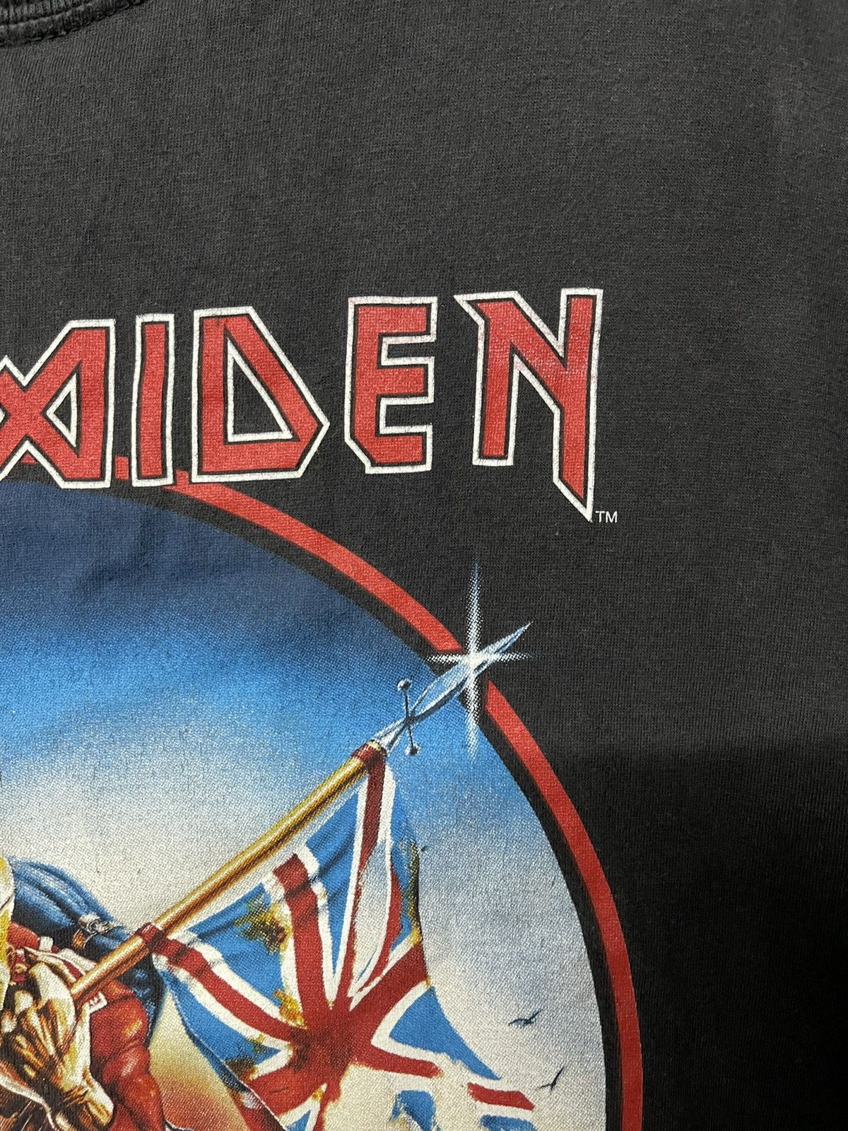 Band Tees × Vintage Vintage 90s Iron Maiden The Trooper Promo Faded Tee Size US L / EU 52-54 / 3 - 5 Thumbnail
