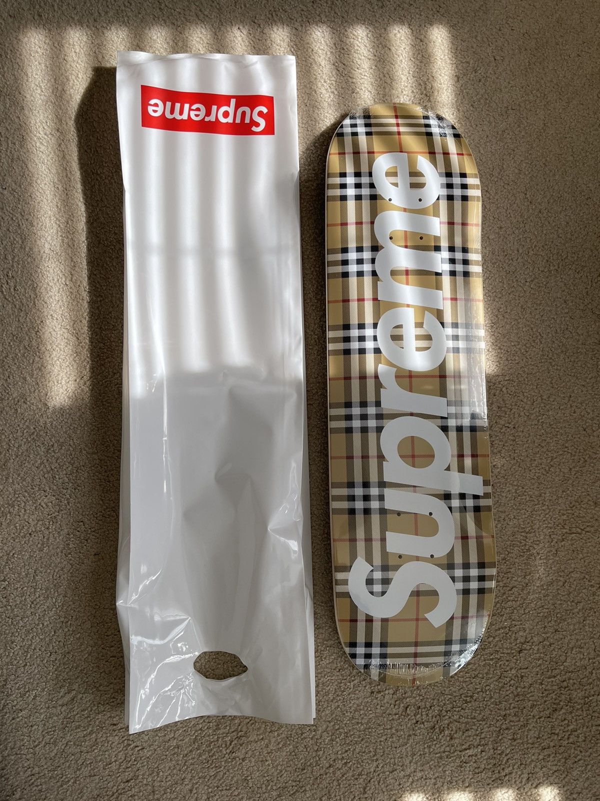 Supreme Supreme X Burberry Beige 8 1/2 Skateboard | Grailed