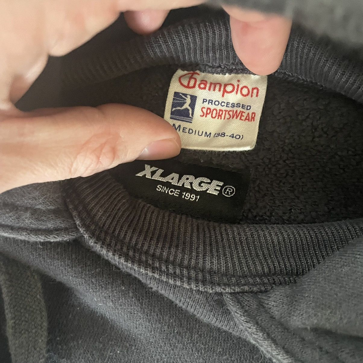 Vintage OG 90s X-LARGE x CHAMPiON RUSSiAN CYRiLLiC FELT GYM HOODiE Size S / US 4 / IT 40 - 8 Thumbnail