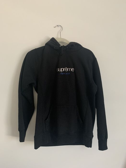 Supreme Supreme Chrome Classic Logo Hooded Sweatshirt Black | Grailed