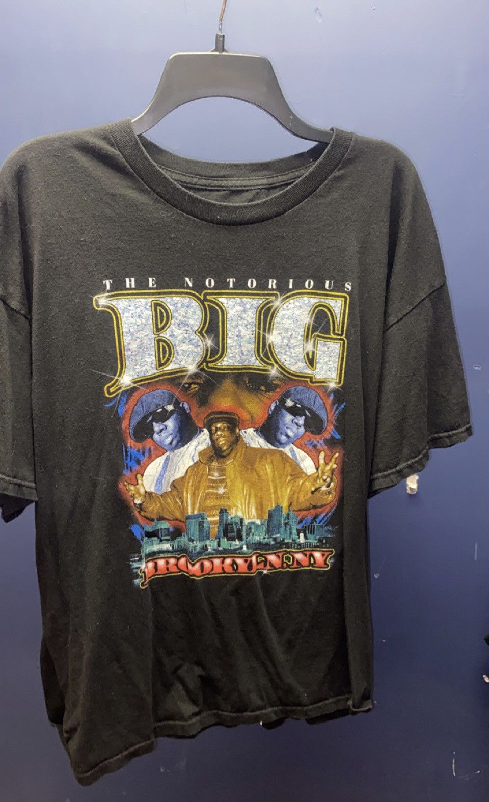 THE NOTORIOUS BIG Notorious BIG Rap T-shirt Rap T Men's M size cotton black type Vintage Second Hand