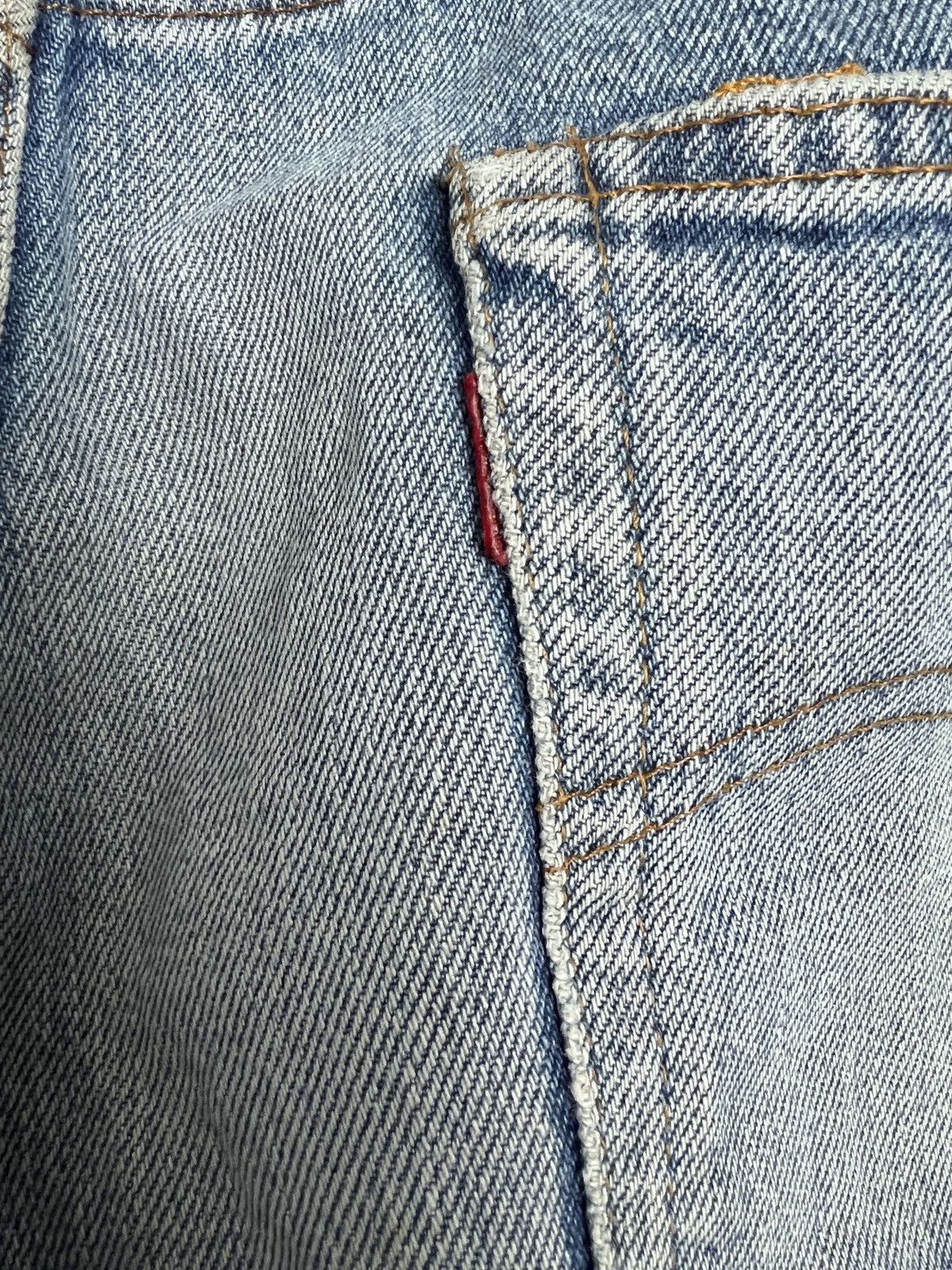 Levi's 1980s Levi's 501 Distressed Redline Selvedge #9 Rivet Denim Size US 31 - 10 Thumbnail