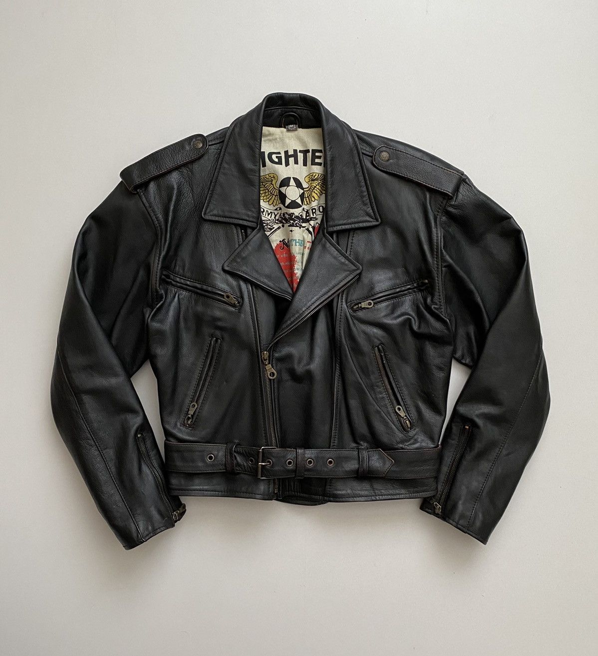Japanese Brand × Leather Jacket × Vintage Akaso USA Division