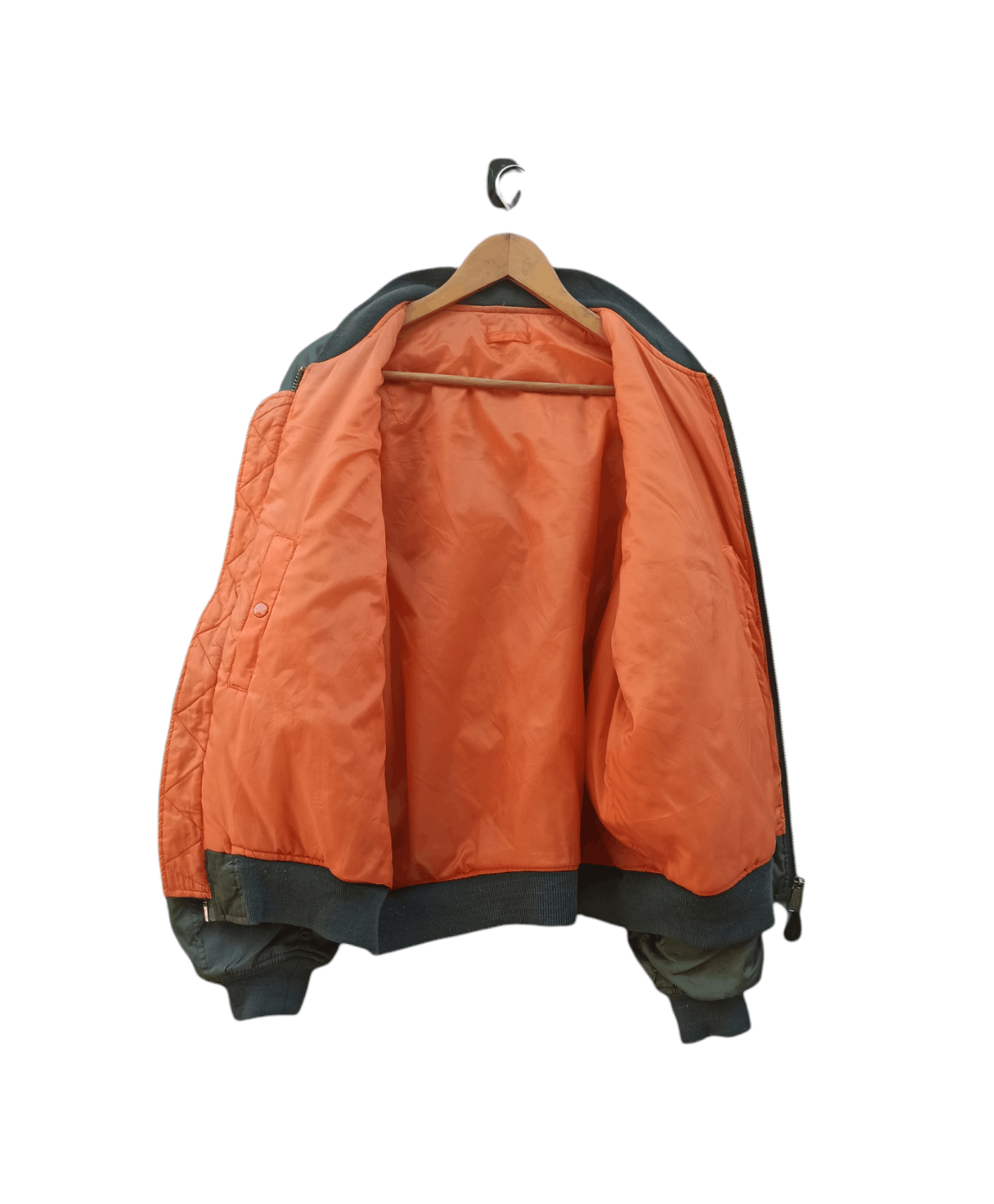 Vintage Bomber Jacket MA1 Army Reversible Orange Size US L / EU 52-54 / 3 - 4 Thumbnail