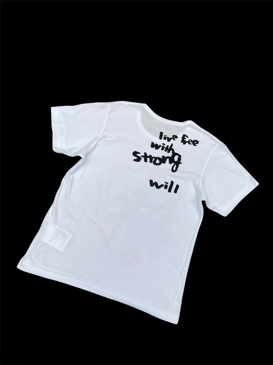 Comme des Garcons × Comme des Garcons Homme Plus × Japanese Brand AD2012 Comme Des Garcons Live Free With Strong Will Tee Size US M / EU 48-50 / 2 - 7 Thumbnail