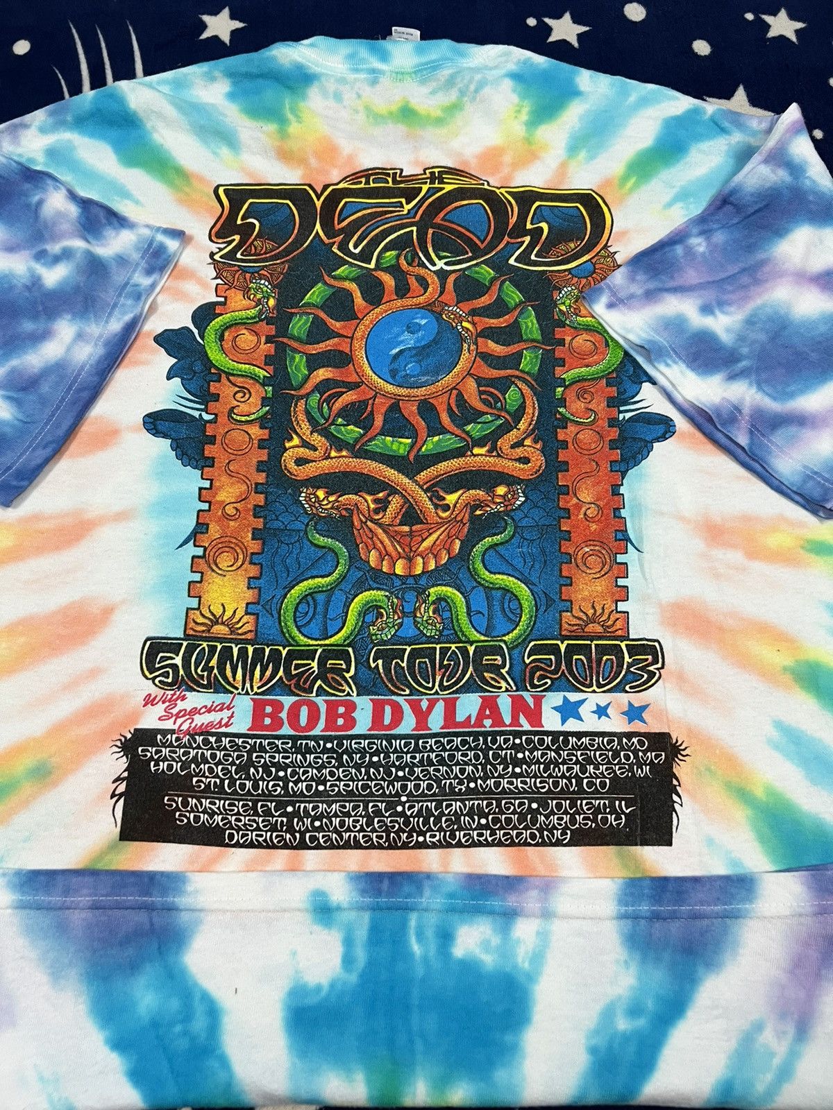 Band Tees × Grateful Dead × Vintage Rare Vintage Grateful Dead x Bob Dylon Tye Dye Tee Size US XL / EU 56 / 4 - 7 Thumbnail