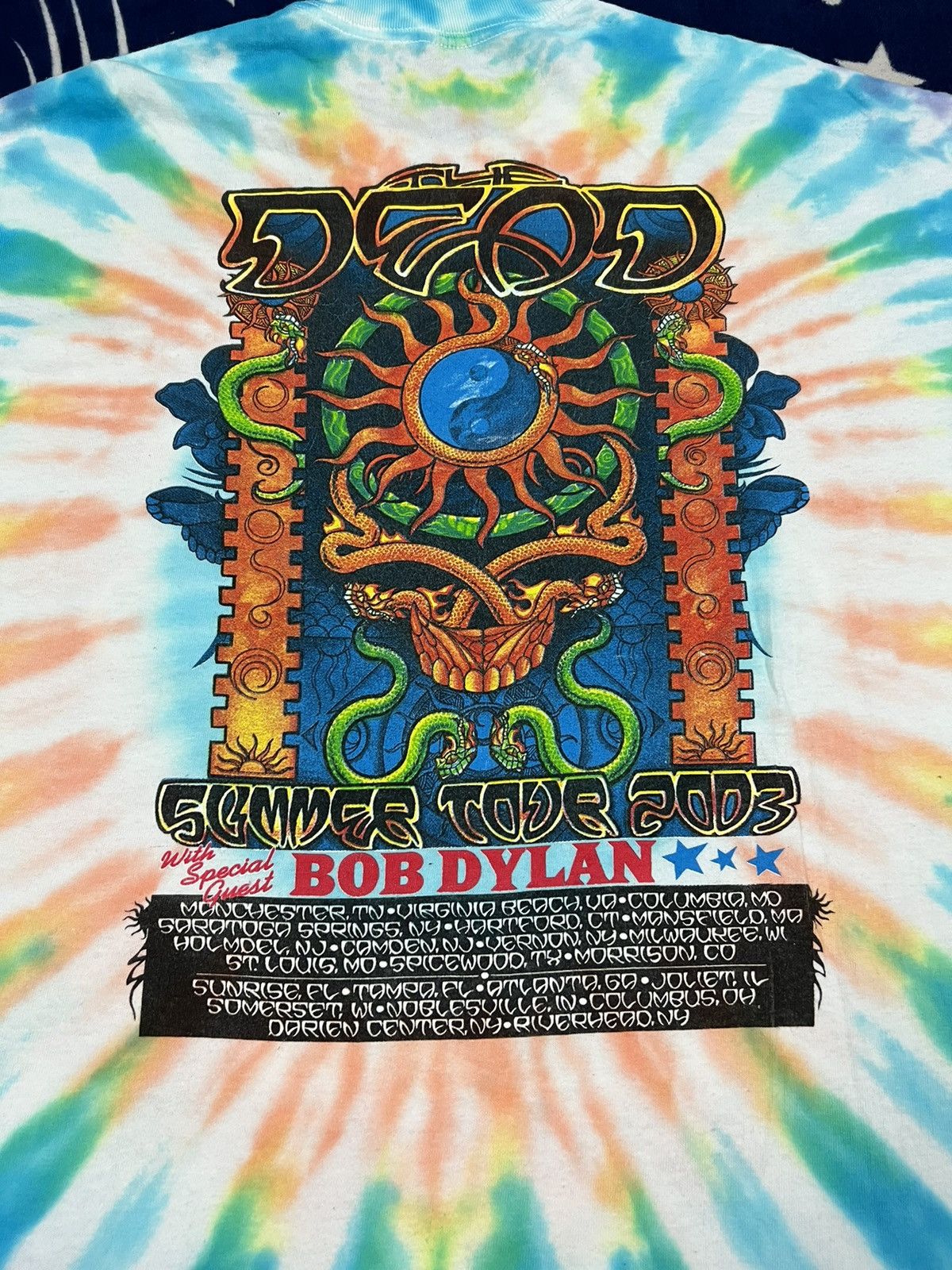 Band Tees × Grateful Dead × Vintage Rare Vintage Grateful Dead x Bob Dylon Tye Dye Tee Size US XL / EU 56 / 4 - 6 Thumbnail