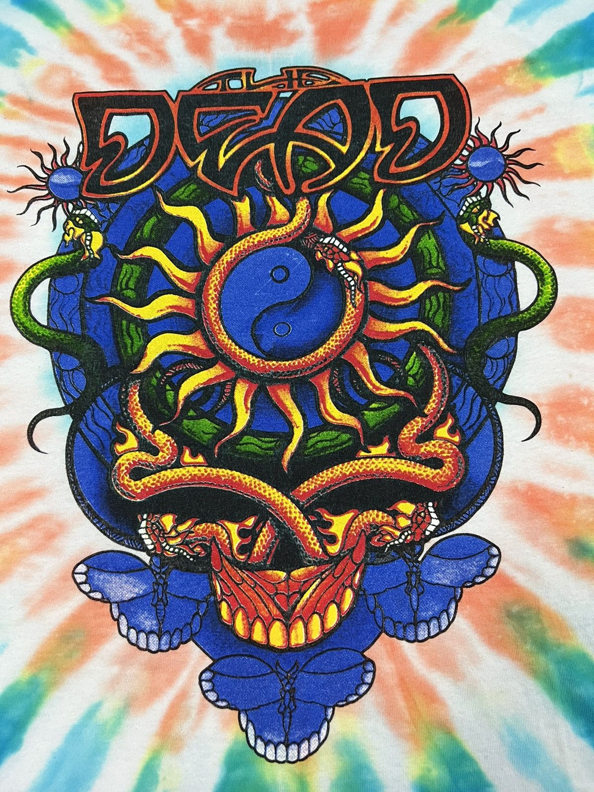 Band Tees × Grateful Dead × Vintage Rare Vintage Grateful Dead x Bob Dylon Tye Dye Tee Size US XL / EU 56 / 4 - 2 Thumbnail