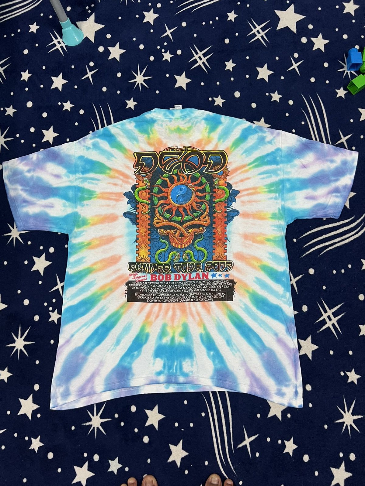 Band Tees × Grateful Dead × Vintage Rare Vintage Grateful Dead x Bob Dylon Tye Dye Tee Size US XL / EU 56 / 4 - 5 Thumbnail