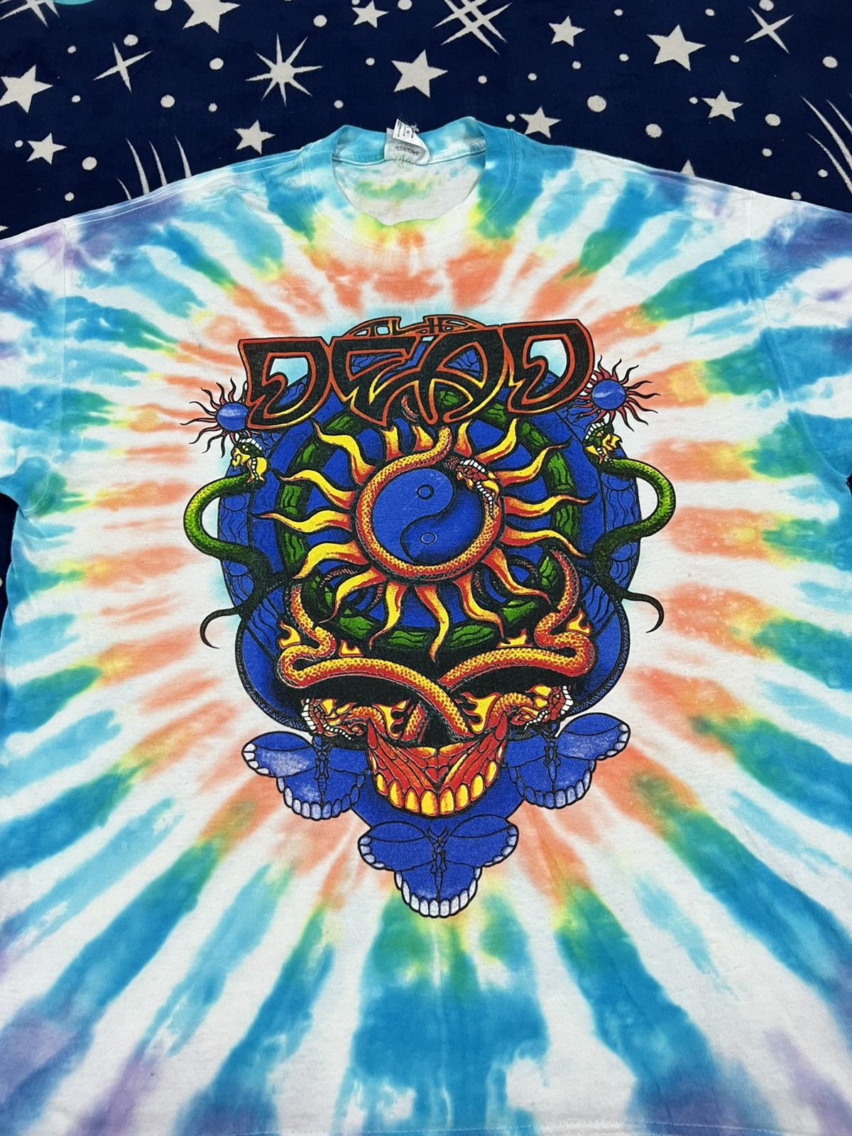 Band Tees × Grateful Dead × Vintage Rare Vintage Grateful Dead x Bob Dylon Tye Dye Tee Size US XL / EU 56 / 4 - 3 Thumbnail