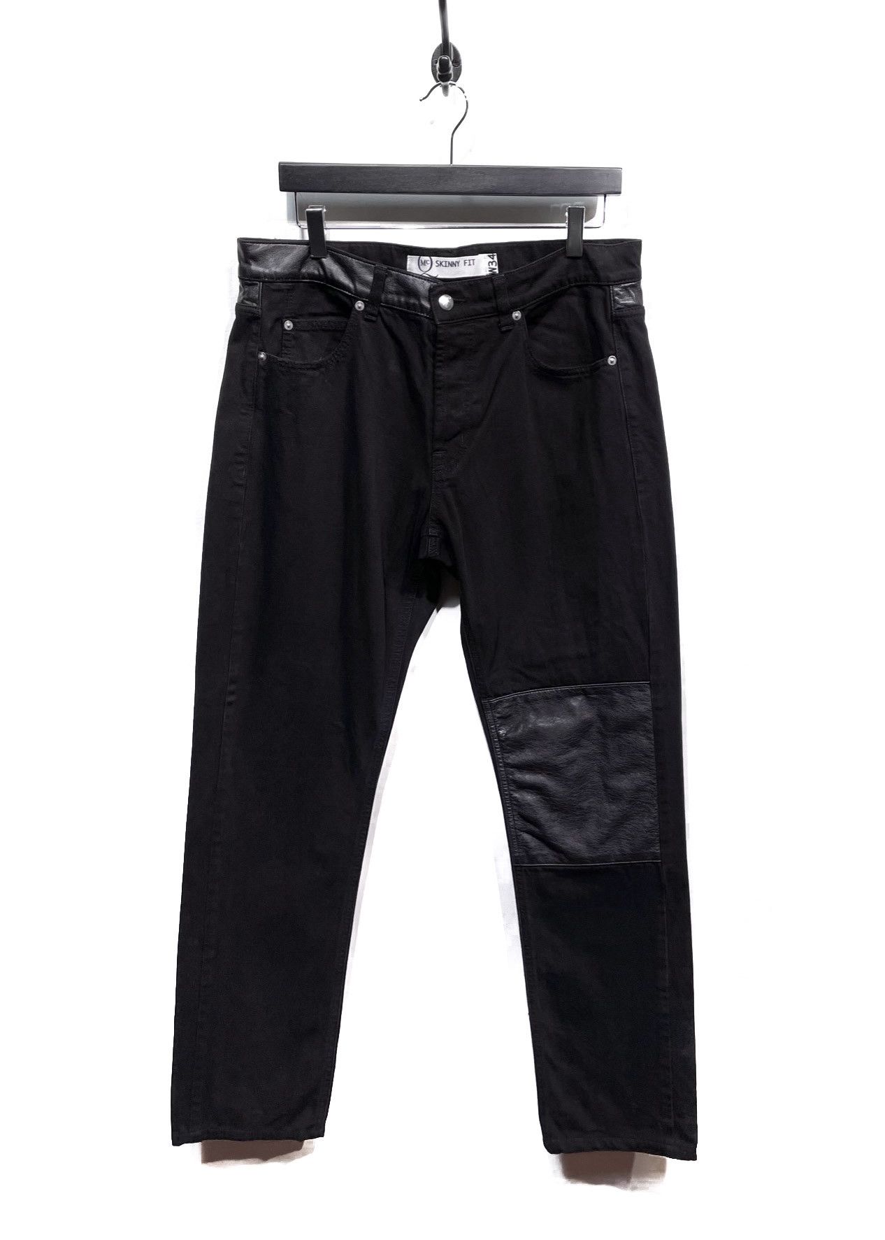 MCQ McQ McQueen Black Skinny Jeans With Faux Leather Detailing Size US 34 / EU 50 - 1 Thumbnail