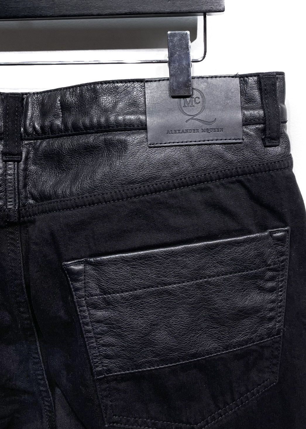 MCQ McQ McQueen Black Skinny Jeans With Faux Leather Detailing Size US 34 / EU 50 - 5 Thumbnail