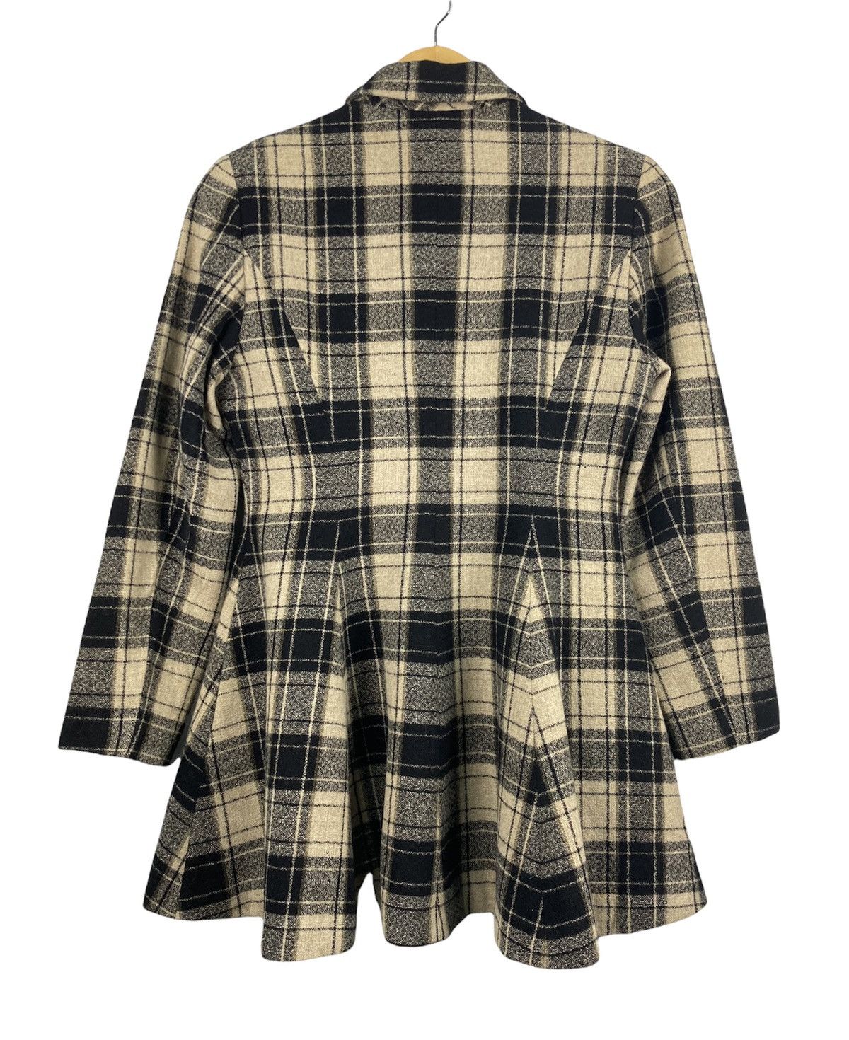 Kenzo Kenzo Vintage Women's Checked Wool Tweed Flared Skirt Coat Size ONE SIZE - 2 Thumbnail