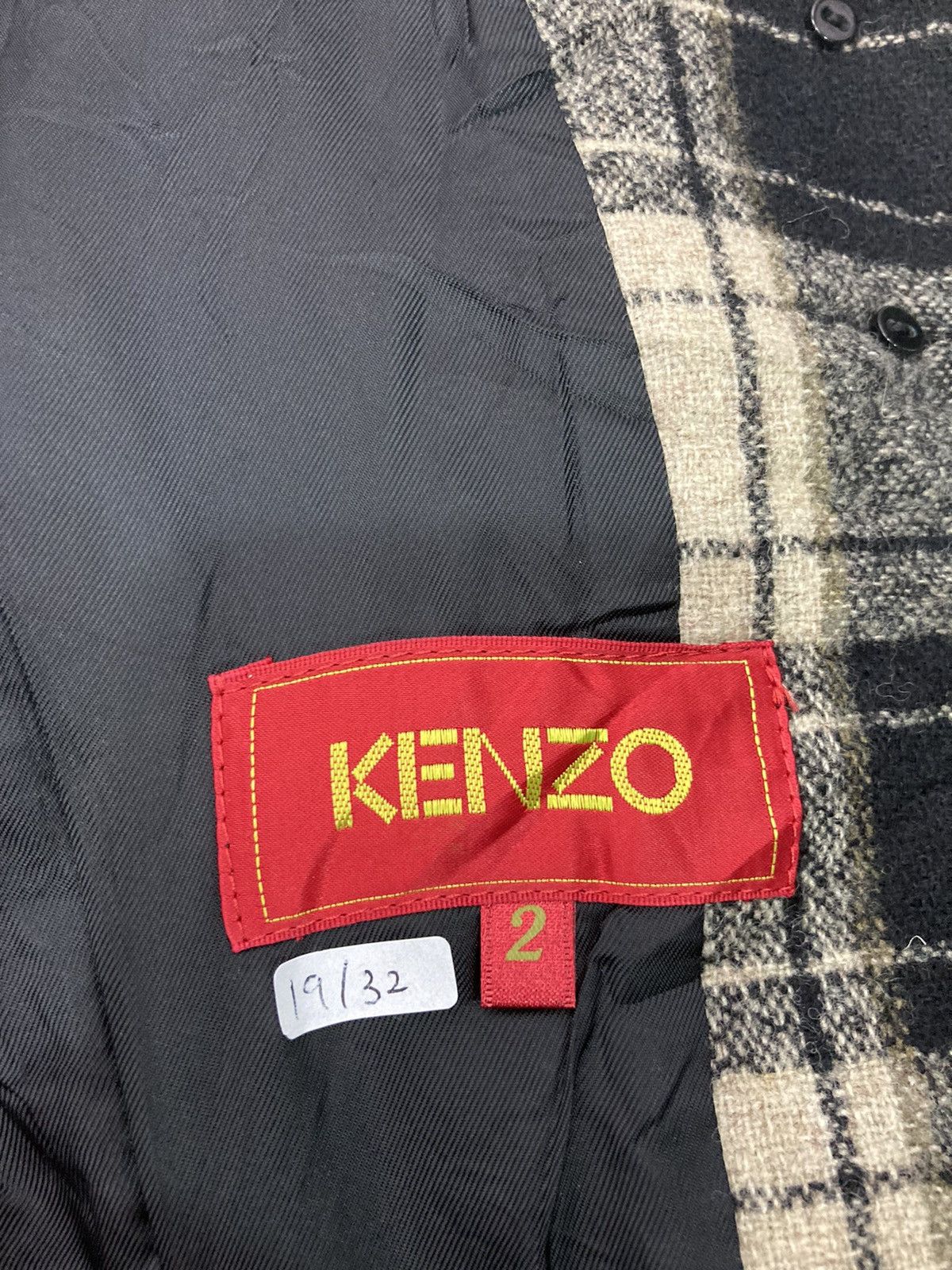 Kenzo Kenzo Vintage Women's Checked Wool Tweed Flared Skirt Coat Size ONE SIZE - 6 Thumbnail