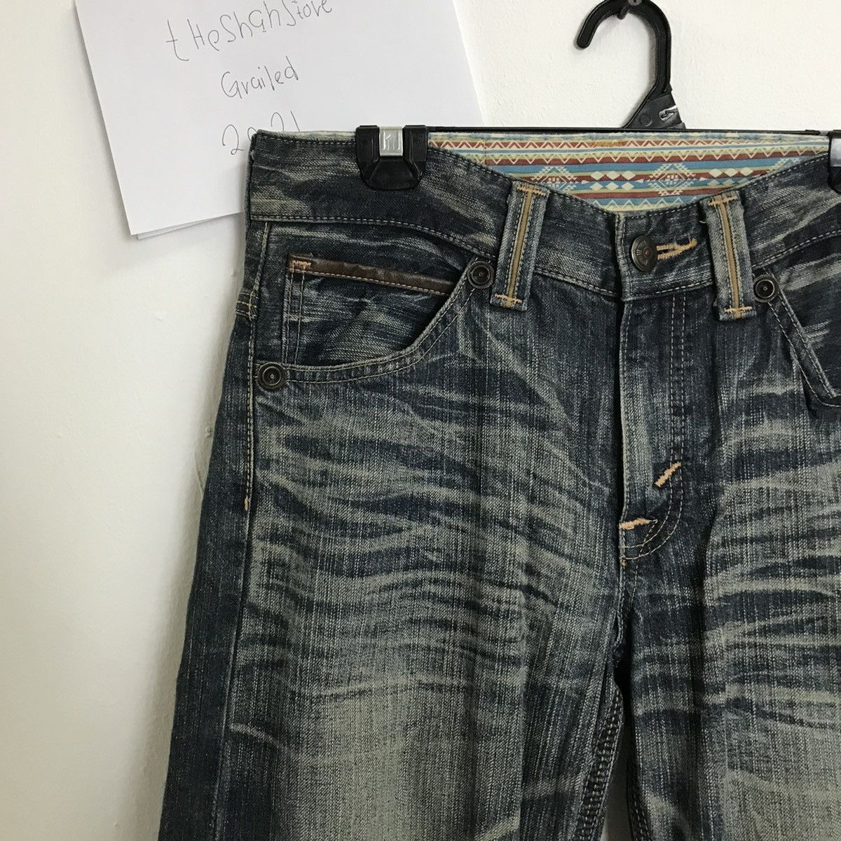 Edwin Vintage Edwin Motif Navajo Style Faded Denim Pants Size US 32 / EU 48 - 3 Thumbnail