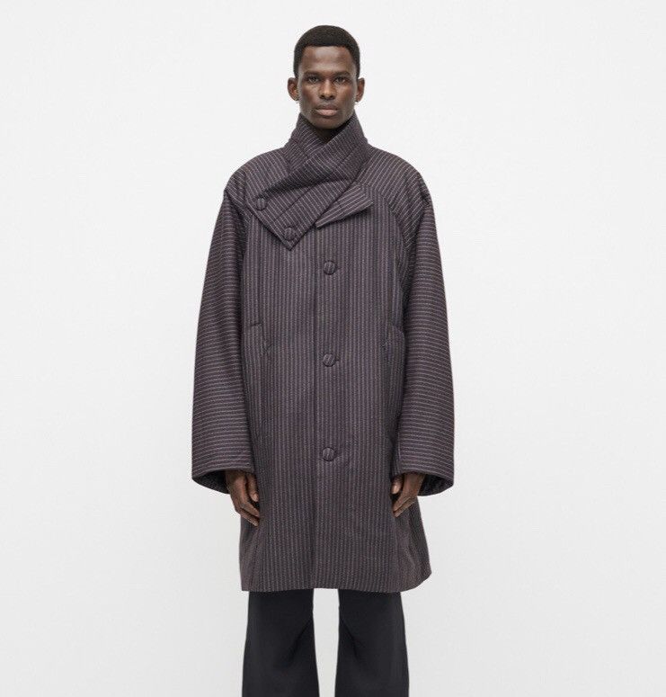 Kiko Kostadinov midnight stripe coat | Grailed