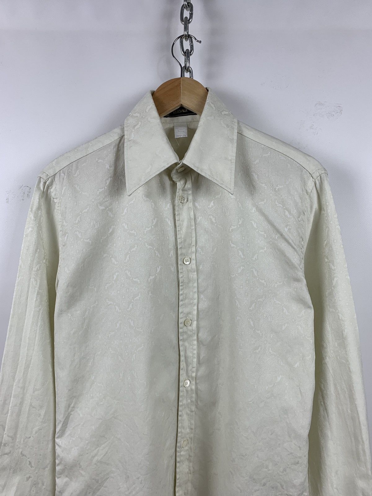 Versace 90s Vintage Versace Monogram Button Up Long Sleeve Shirt Size US M / EU 48-50 / 2 - 2 Thumbnail