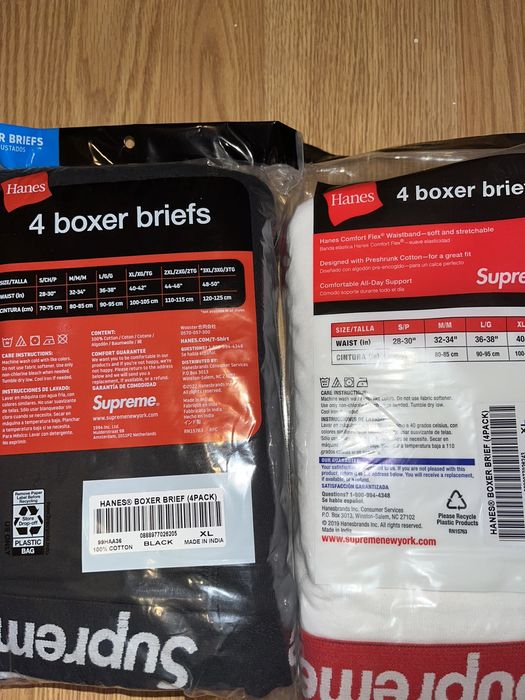 Supreme Hanes Boxer (4 Pack) Briefs Black