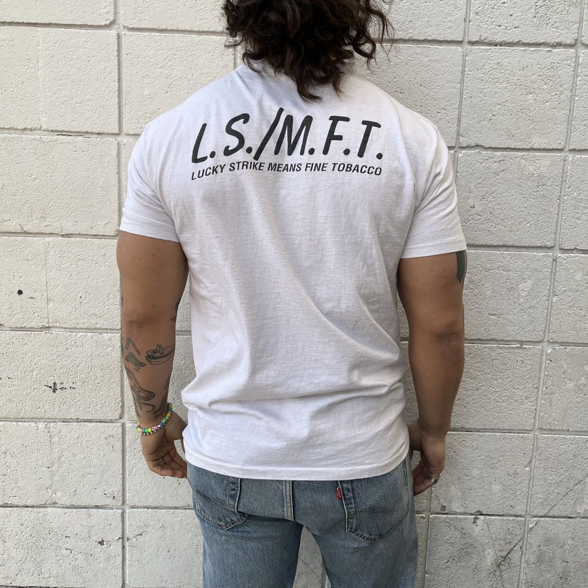 90s \"LUCKY STRIKE\" L.S./M.F.T. USA製 Tシャツ 90s L.S./M.F.T. LUCKY STRIKE USA製 Tシャツ