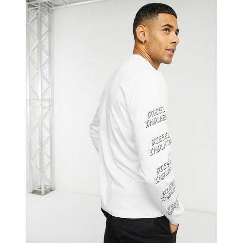 関税込【DIESEL】Diegos K42 long sleeve T-shirt★White Adish Logo Long Sleeve T-Shirt x Western Hydrodynamic