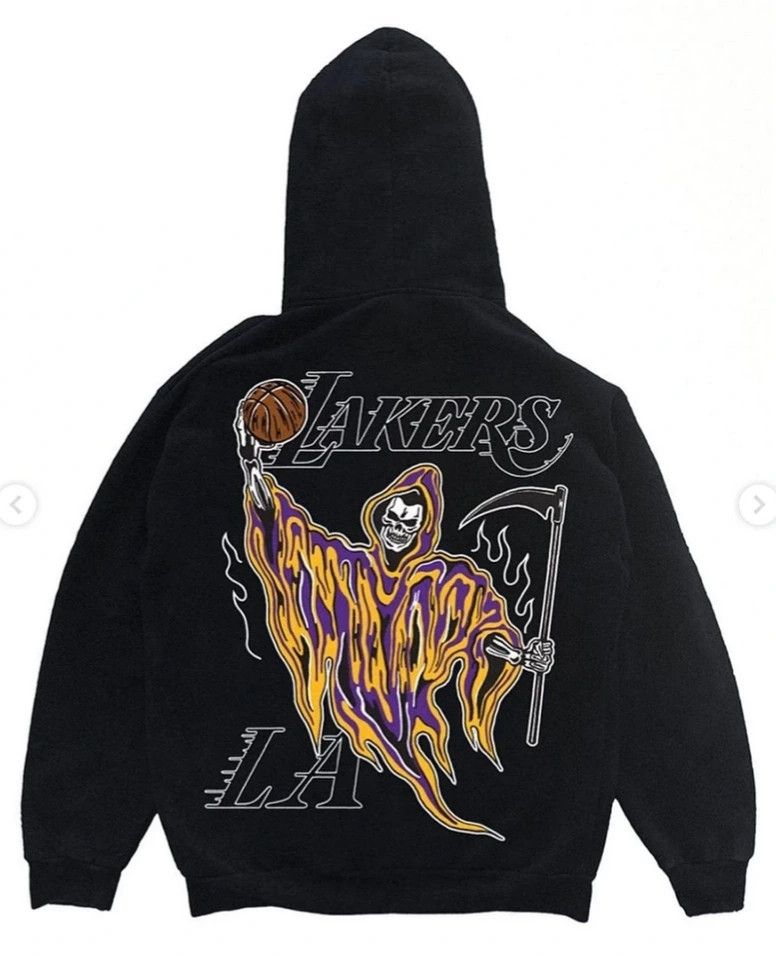 Warren Lotas Lakers Grim Reaper size M hoodie Grailed