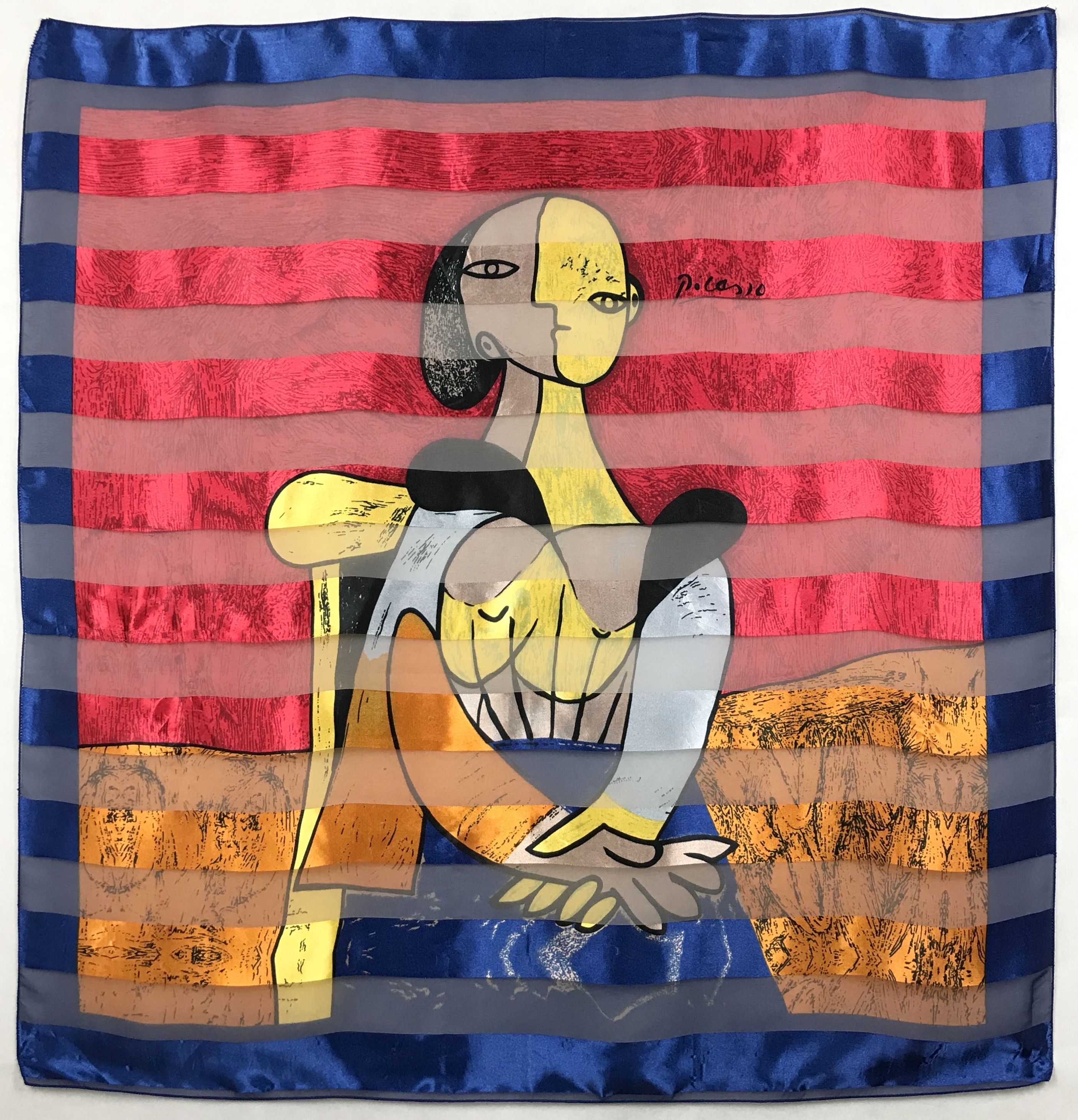 PS405 Vintage Designer Silk Scarf Picasso Art Design