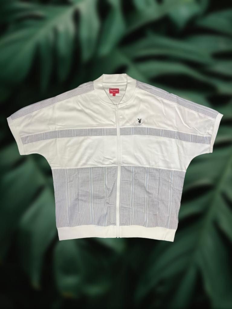 Supreme Supreme Playboy Leisure White sz L zip up polo | Grailed