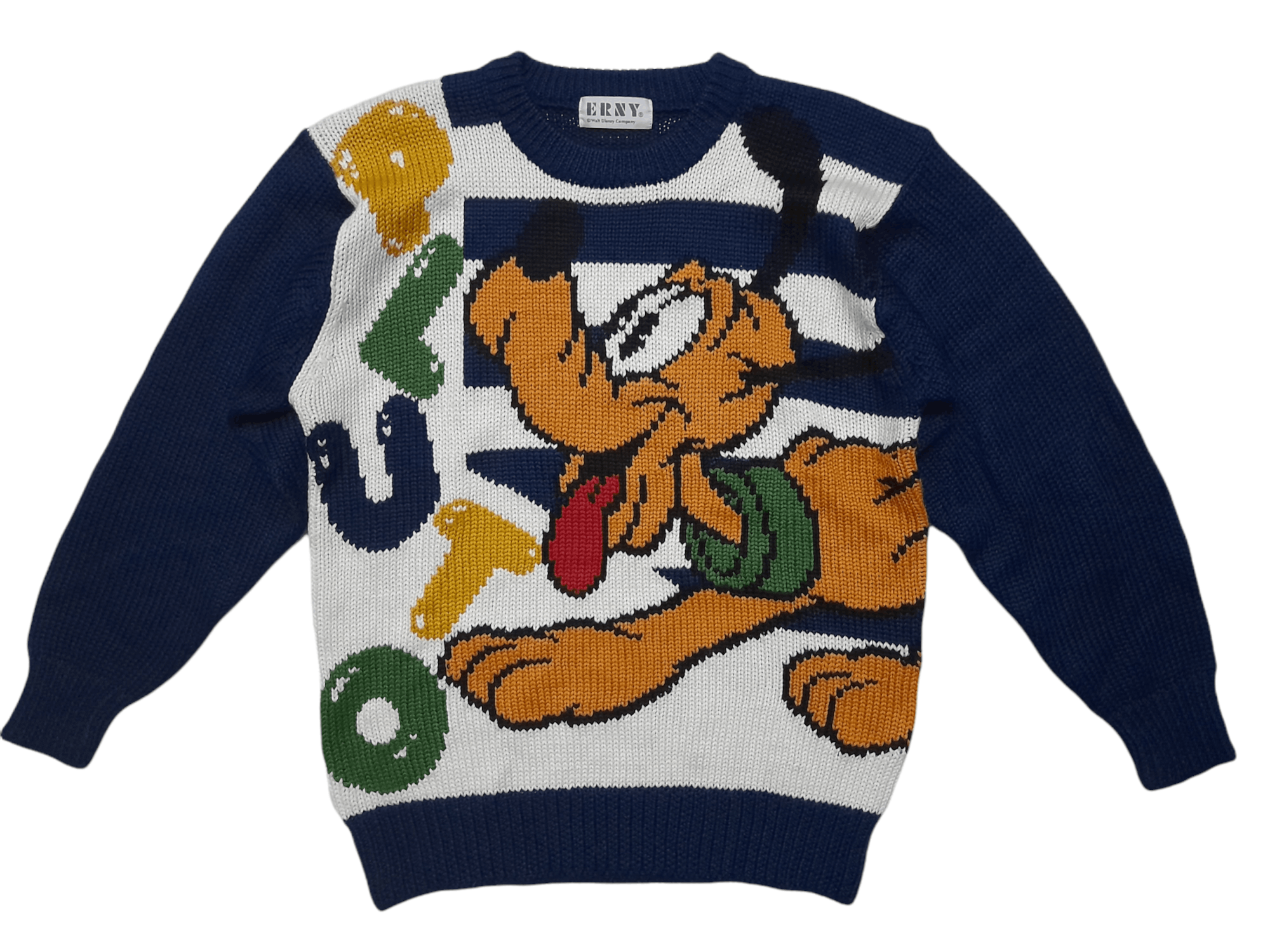 Cartoon Network × Disney × Vintage 90s Pluto Disney Erny Knitwear (D844) Size US M / EU 48-50 / 2 - 1 Thumbnail