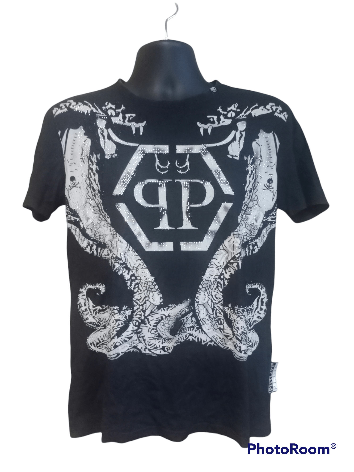 Philipp Plein Philipp Plein Twin Snake Big Print + Beads Slimfit Tees Size US S / EU 44-46 / 1 - 1 Thumbnail