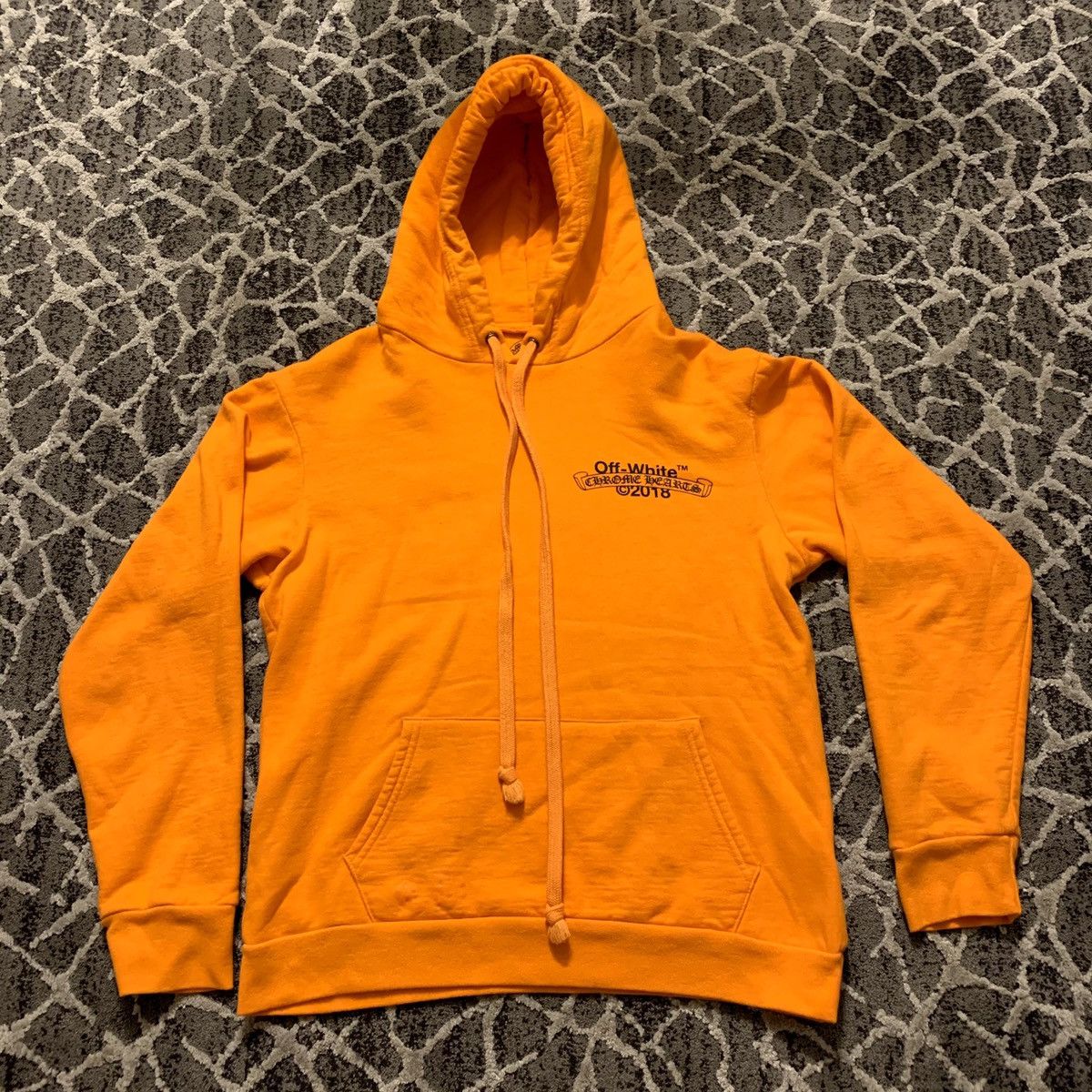 Off white chrome hearts best sale orange hoodie