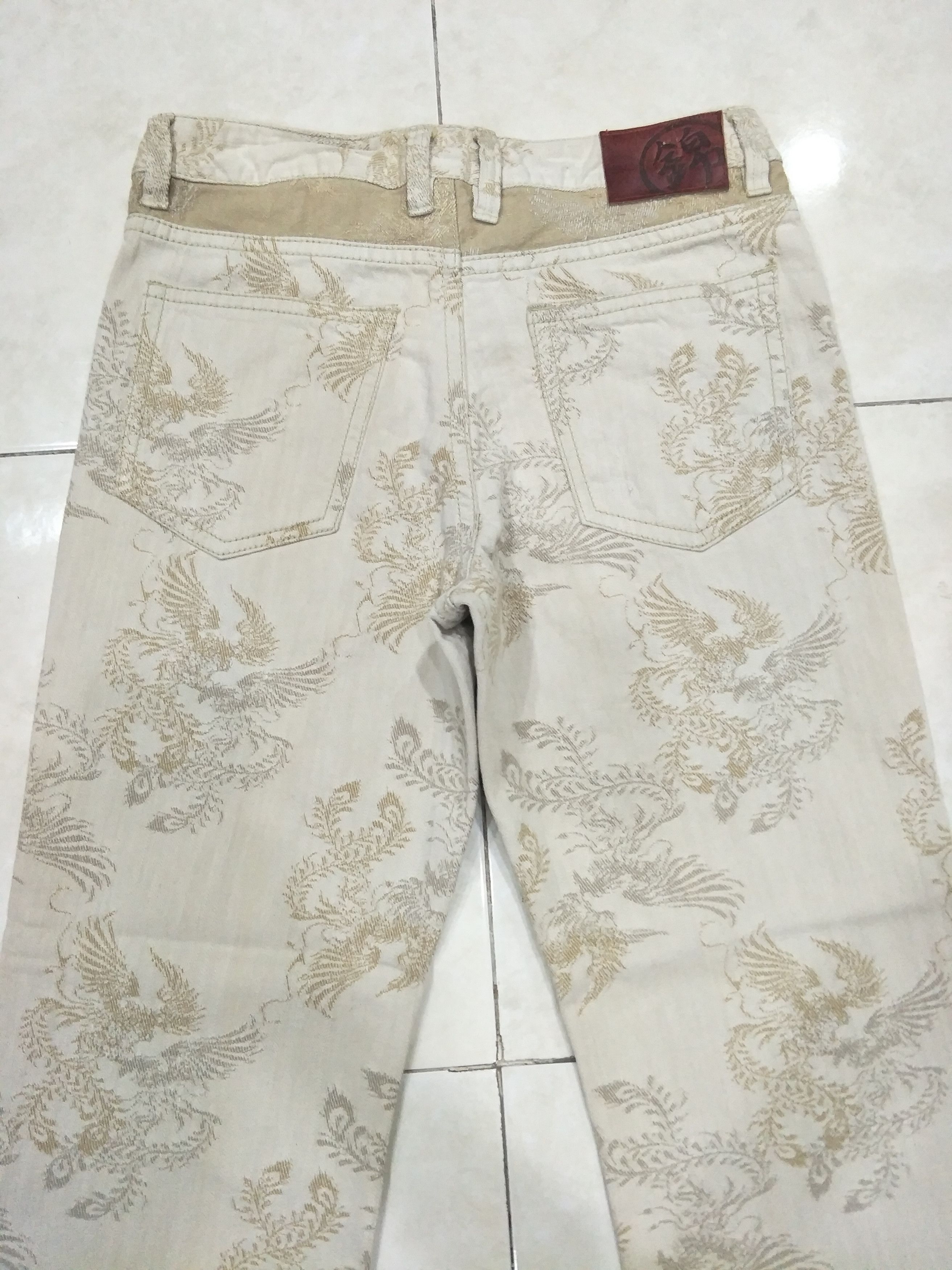 Japanese Brand Oriental Brand Nishiki Two cock fighting embroidery denim Size US 34 / EU 50 - 5 Thumbnail